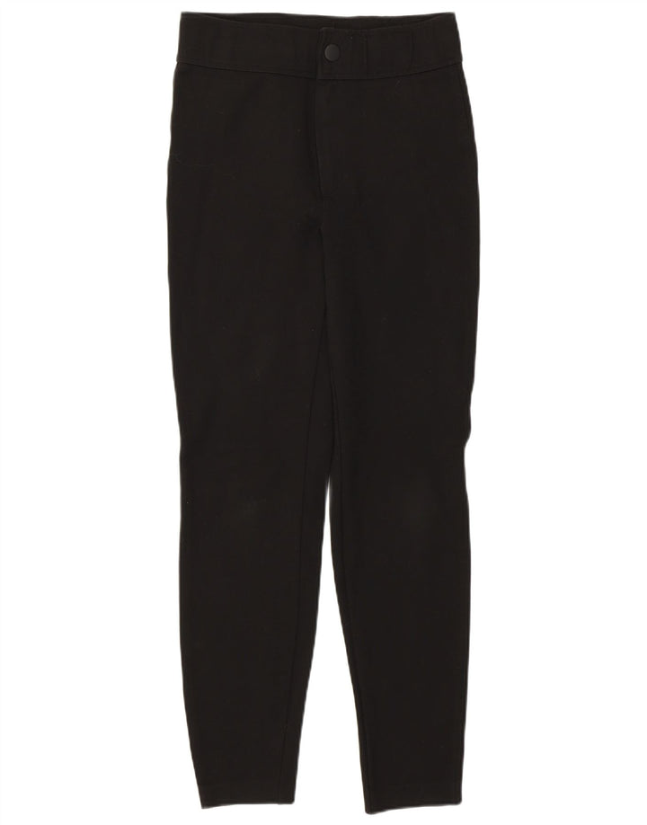 Pantaloni tăiați pentru femei, skinny, cu talie înaltă, L28 L27, viscoză neagră