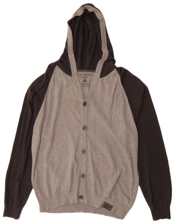 Pulover cardigan cu glugă pentru bărbați CALVIN KLEIN JEANS XL bumbac color bloc