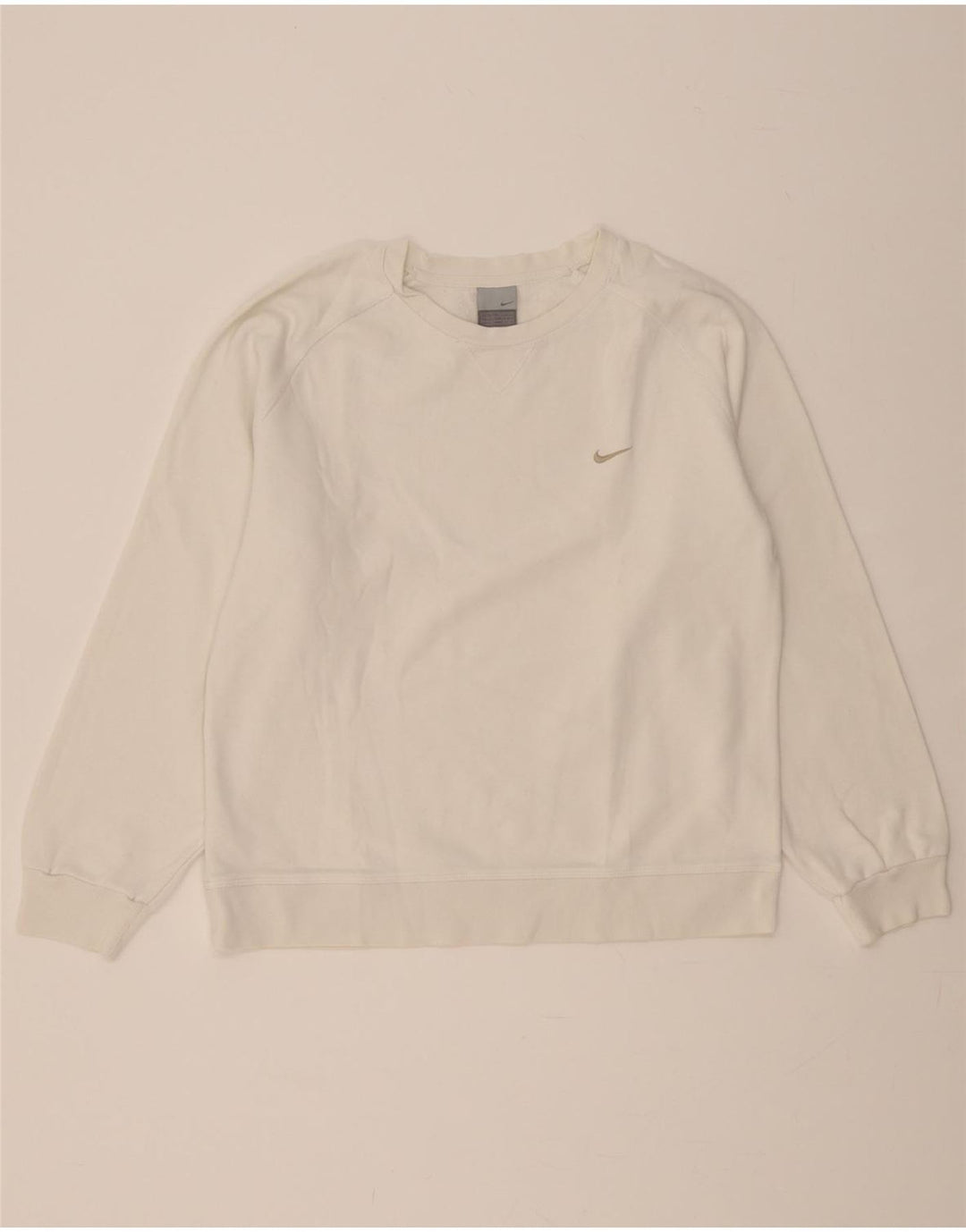 NIKE Womens Sweatshirt Jumper UK 16/18 XL White Vintage Nike and Second-Hand Nike from Messina Hembry 