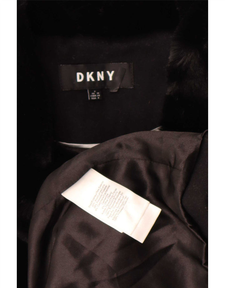 Pardesiu Dkny pentru femei UK 10, lână neagră mică