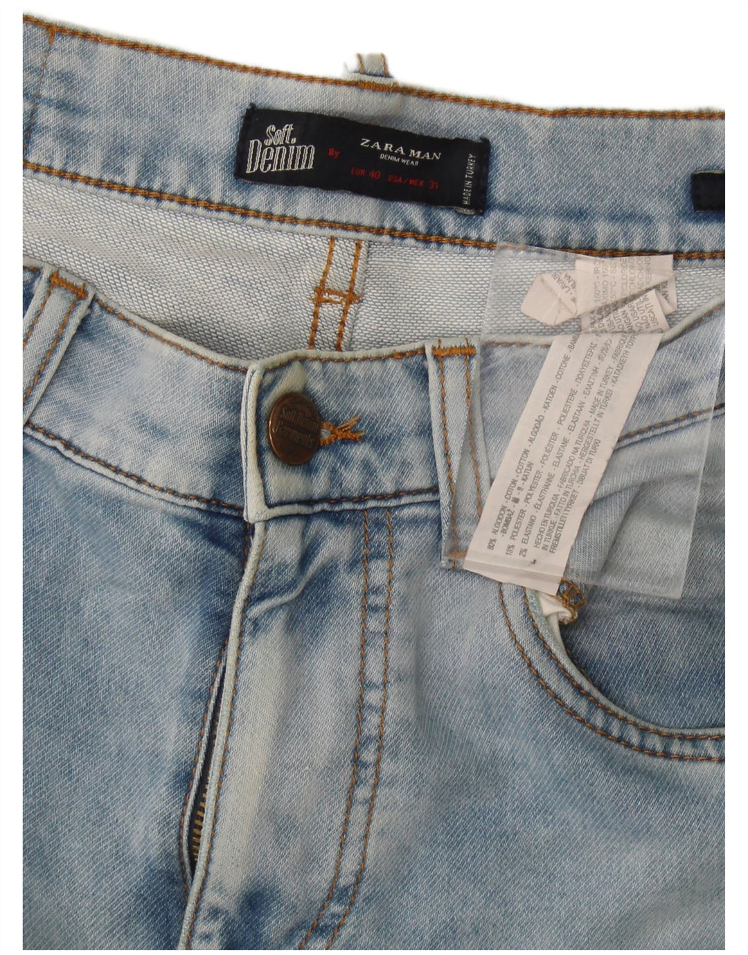 Blugi slim pentru bărbați Zara EU 40 Medium L34 L34 Bumbac albastru