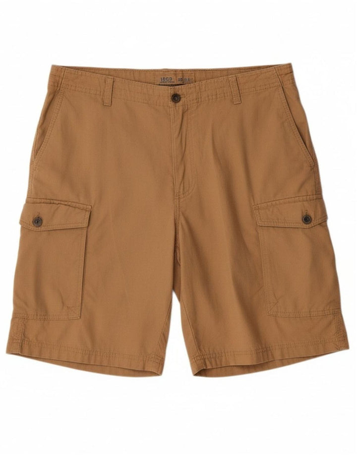IZOD Mens Cargo Shorts W36 Large Beige Cotton