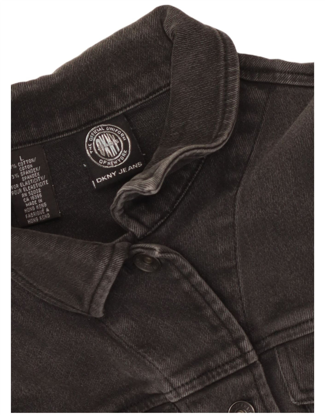 Dkny Jachetă de denim crop pentru femei UK 14 mare bumbac gri