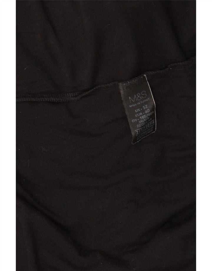 Rochie A-Line cu mânecă lungă pentru femei Marks & Spencer UK 12 Medium Black Viscose