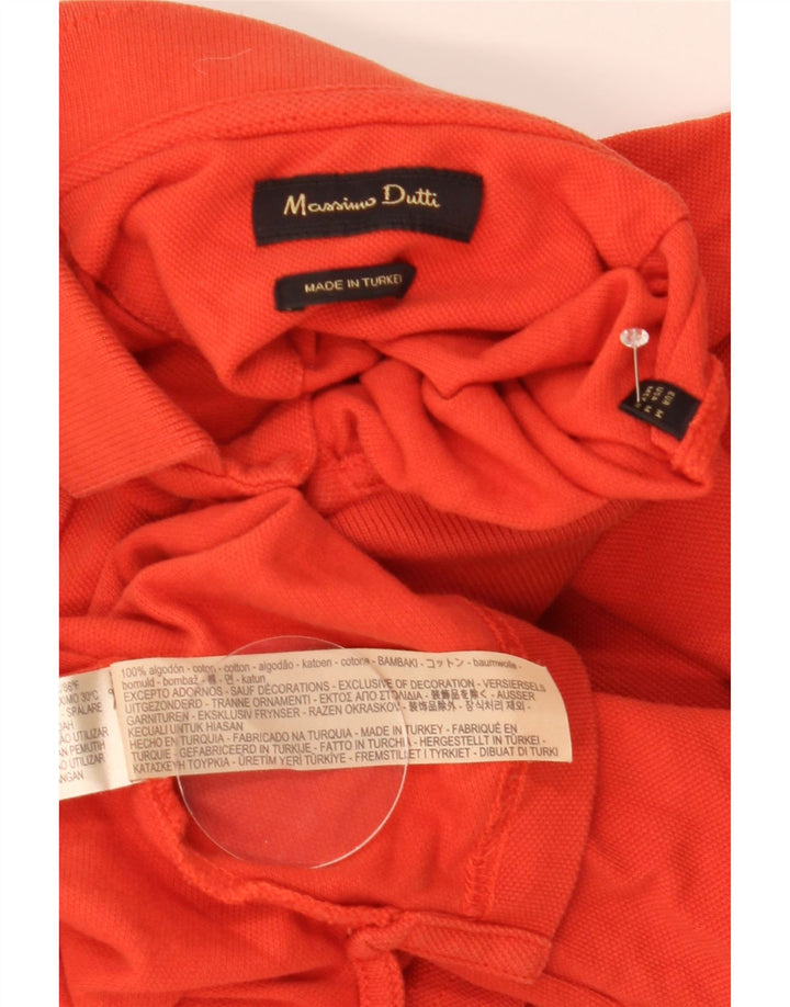 Tricou polo Massimo Dutti pentru bărbați, bumbac portocaliu mediu