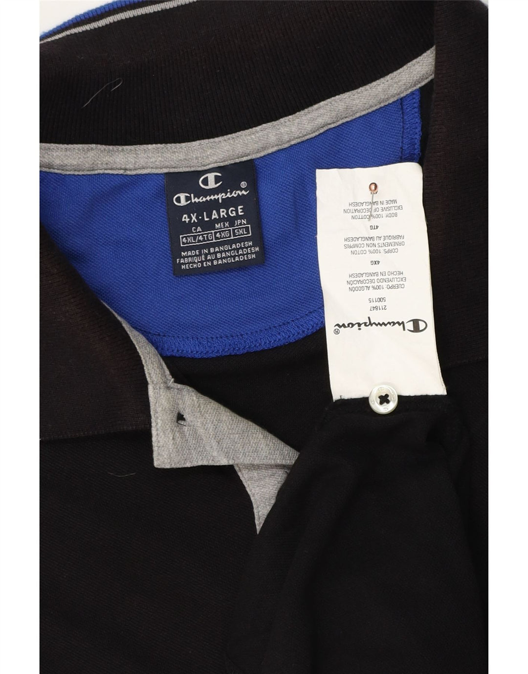Tricou polo pentru bărbați Champion 4XL bumbac negru