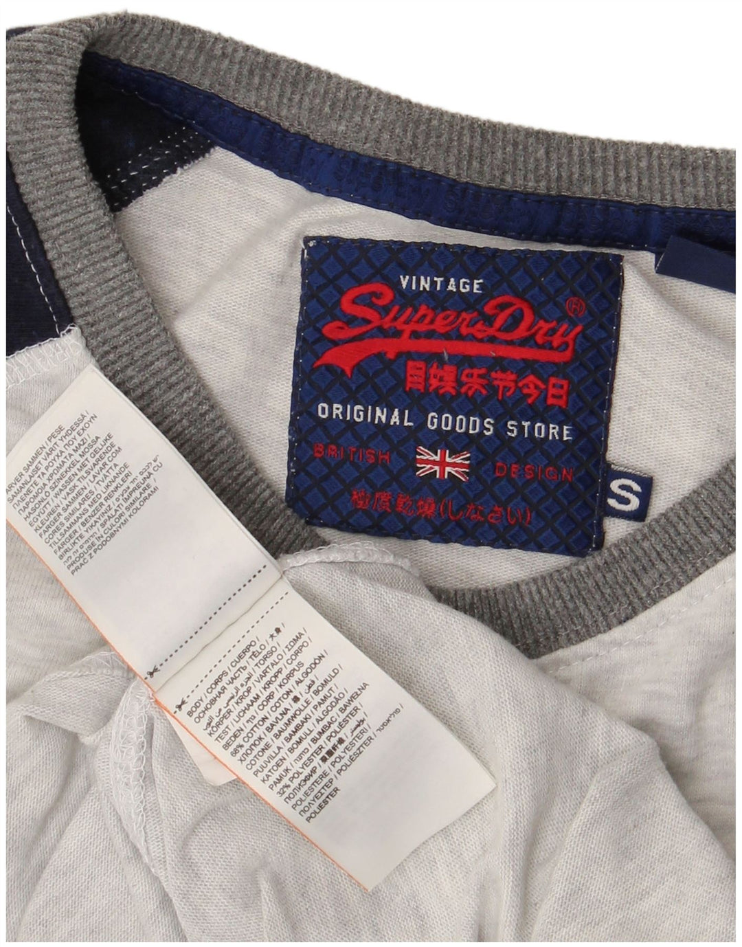 Tricou grafic pentru bărbați Superdry Top mic, gri, bumbac color bloc