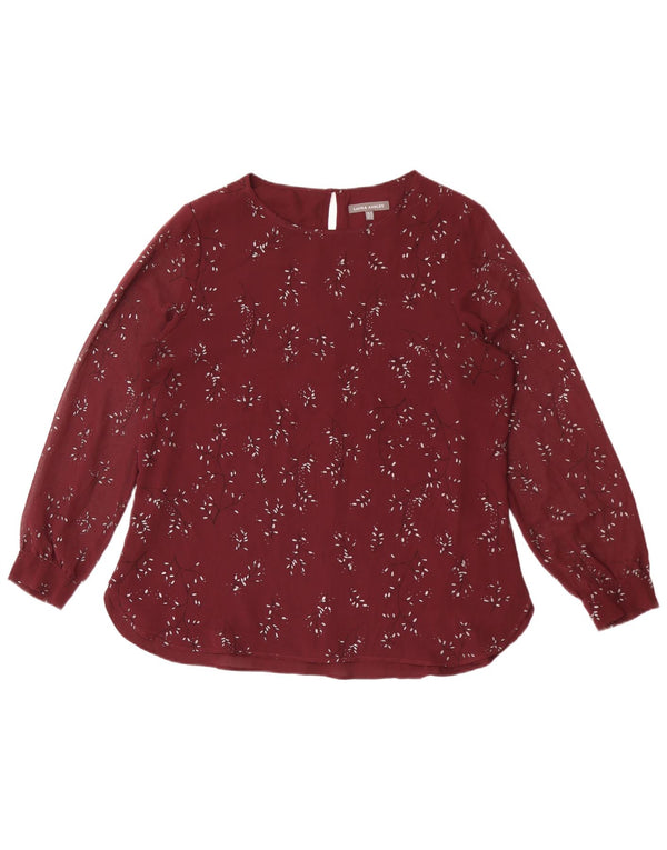 Bluză pentru femei Laura Ashley Top UK 16 Mare Poliester Floral Burgundy