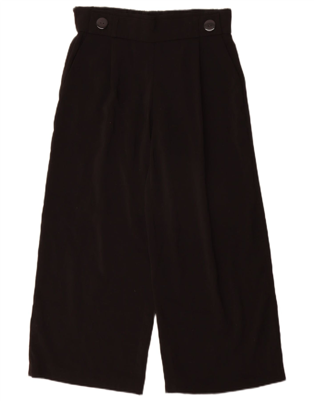 Pantaloni tăiați pentru femei Zara cu picioare largi Mici L26 L25 Poliester negru