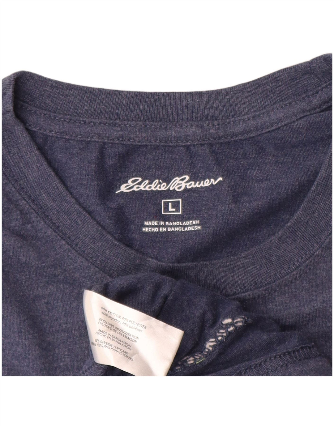 Eddie Bauer Top pentru bărbați cu mânecă lungă, mare, albastru, bumbac