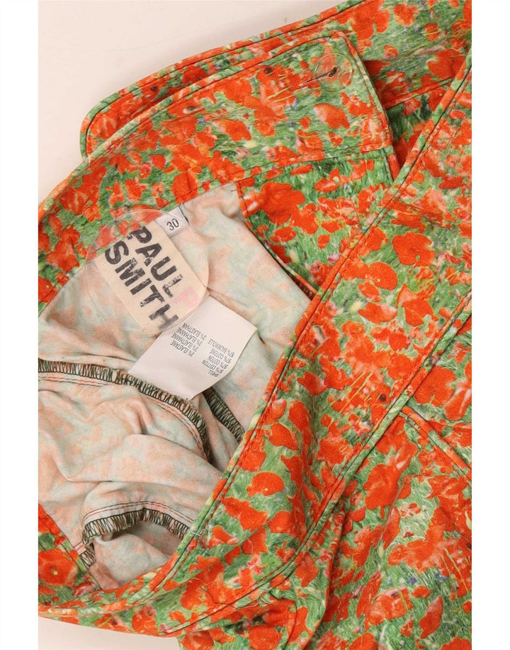 Fustă A-Line pentru femei Paul Smith, model abstract, bumbac portocaliu mediu W30