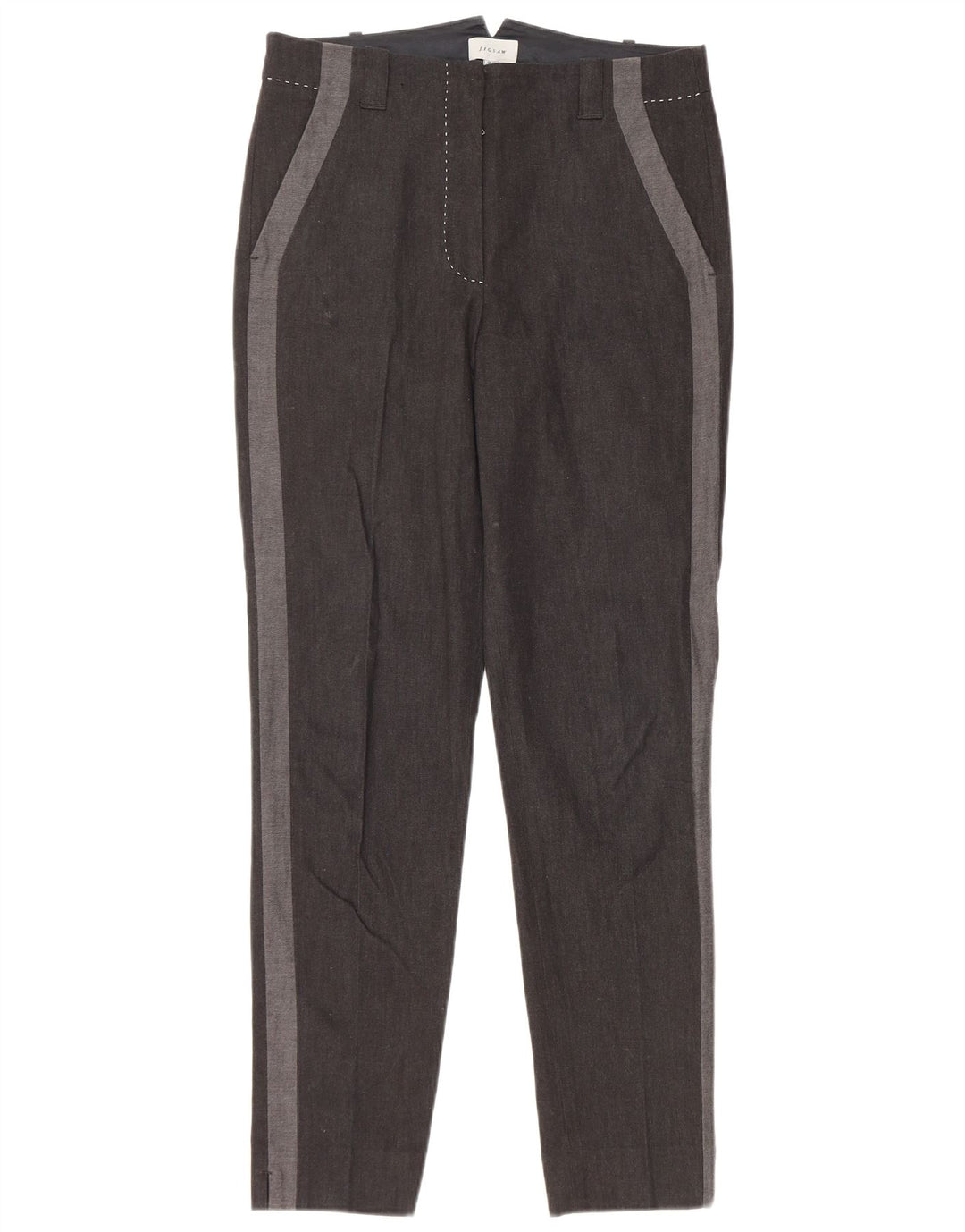 JIGSAW Pantaloni chino subțiri pentru femei UK 10 Mici W30 L29 Negru Colorblock