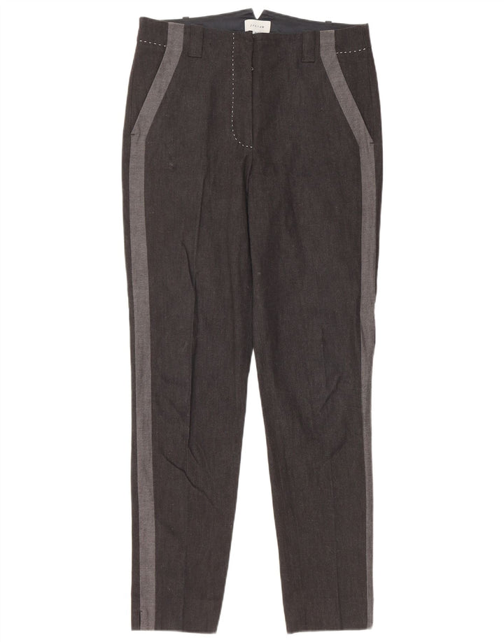 JIGSAW Pantaloni chino subțiri pentru femei UK 10 Mici W30 L29 Negru Colorblock