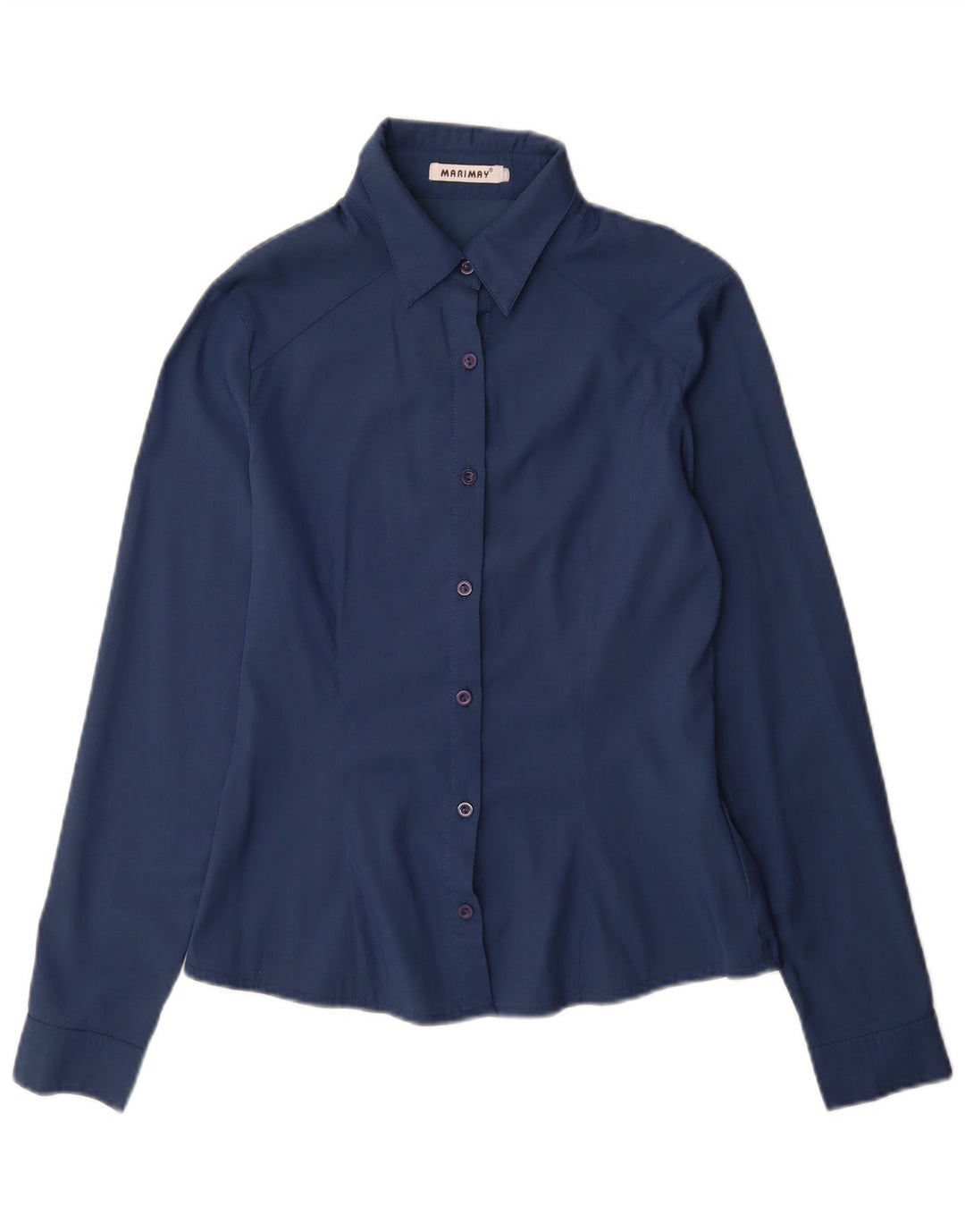 Cămașă Vintage pentru femei UK 12 Medium Bleumarin Bumbac
