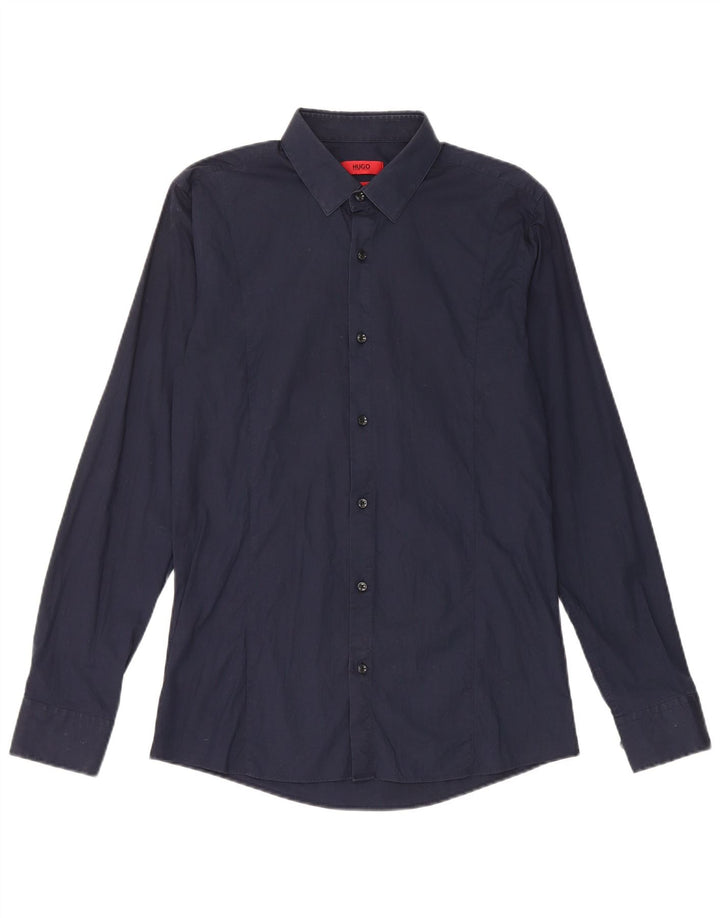 Cămașă Hugo Boss Slim Fit pentru bărbați, bumbac, albastru bleumarin