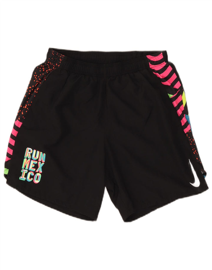 Pantaloni scurți sport Nike Dri Fit Graphic pentru femei, mici, negru