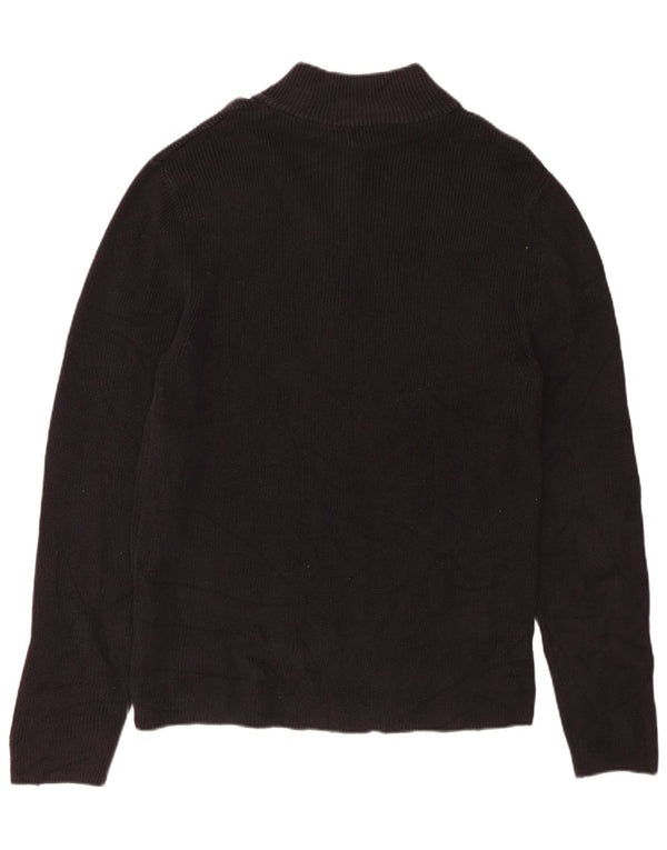 Pulover CALVIN KLEIN pentru bărbați, cu fermoar și gât, bumbac negru XL