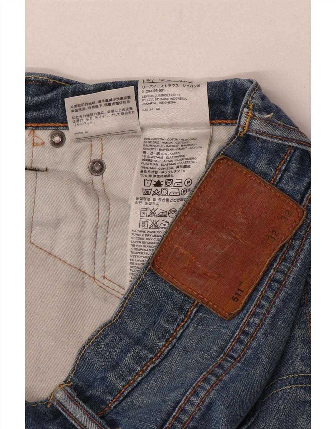 Blugi Levi's 511 Slim pentru bărbați W32 L32 Bumbac albastru