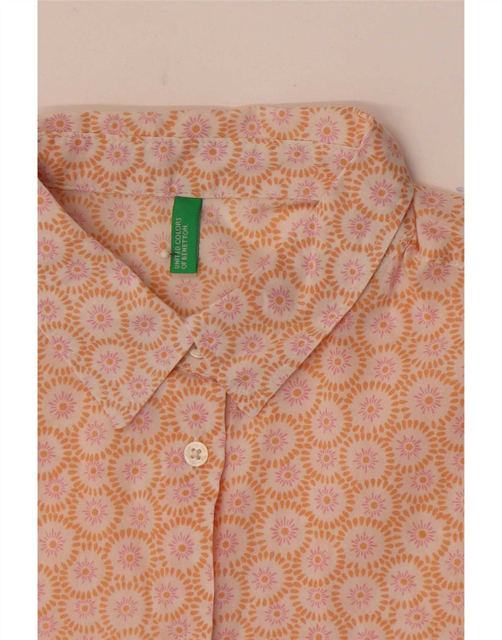 Cămașă Benetton pentru femei UK 12 Medium Orange Floral