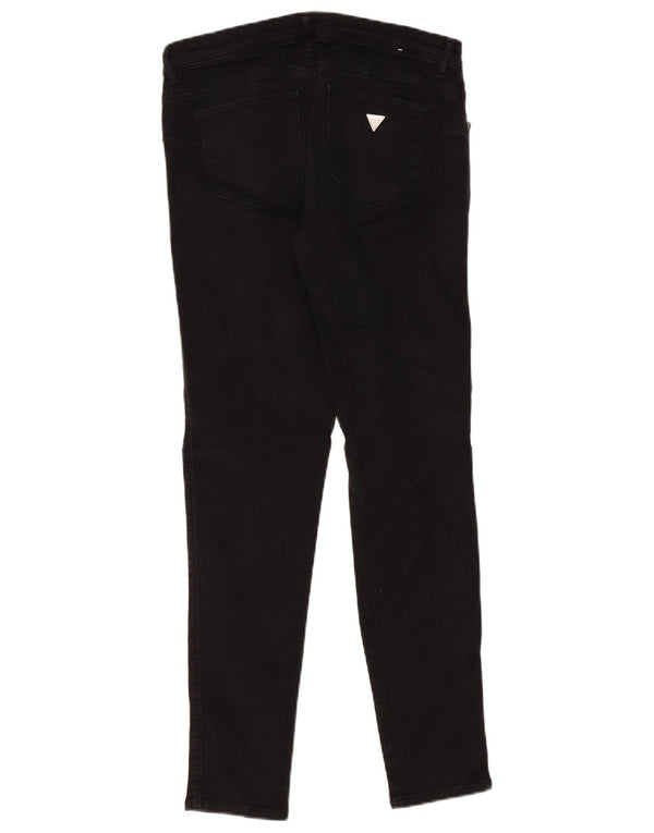 Blugi skinny Guess Curve X cu talie medie L30 L30 bumbac negru