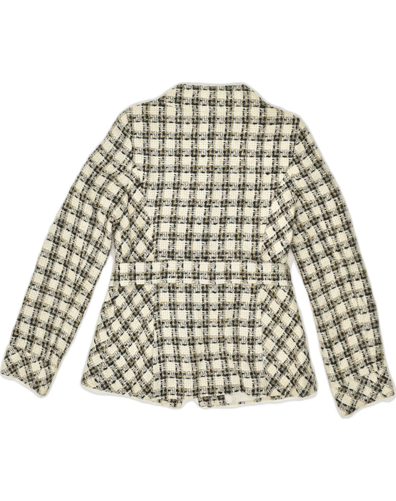 ANN TAYLOR Womens Overcoat US 2 XS Beige Check | Vintage Ann Taylor | Thrift | Second-Hand Ann Taylor | Used Clothing | Messina Hembry 