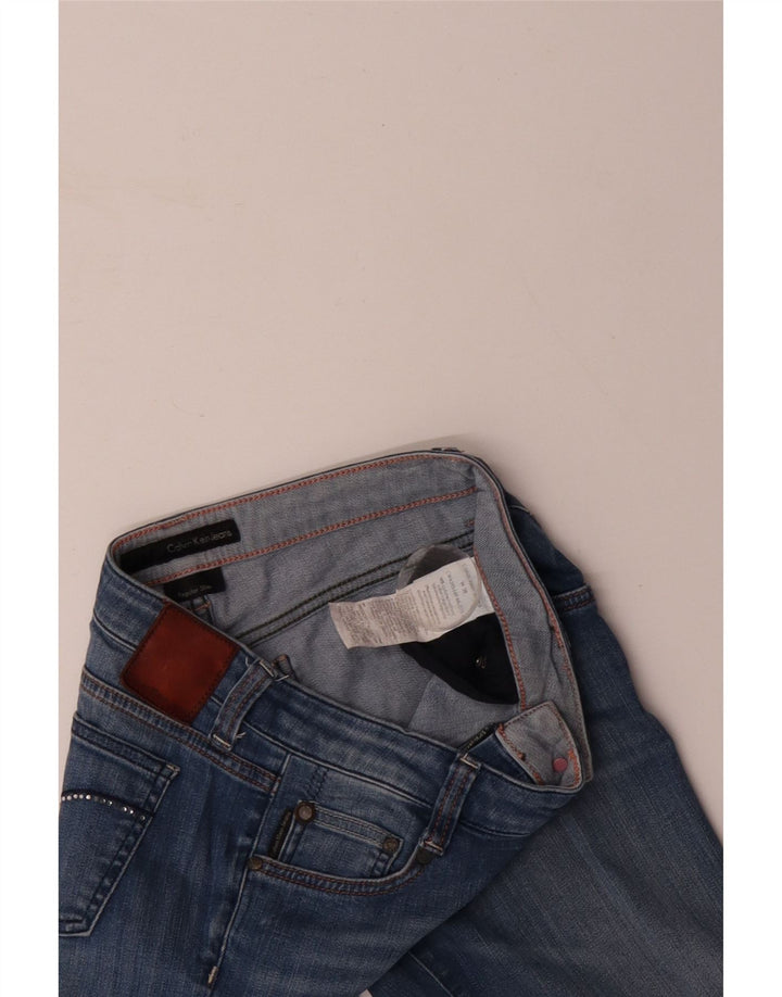 Blugi slim CALVIN KLEIN pentru femei, cu ajustare normală, W28 L33, bumbac albastru