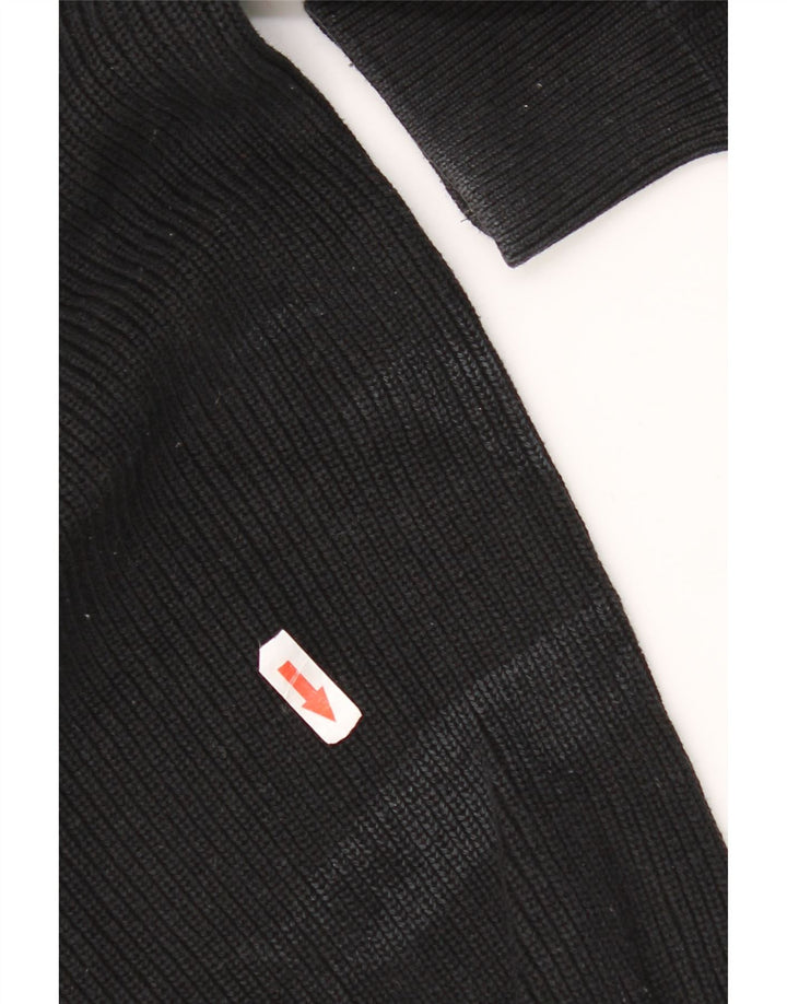 Pulover pentru bărbați Zara, cu decolteu, mic, negru, bumbac