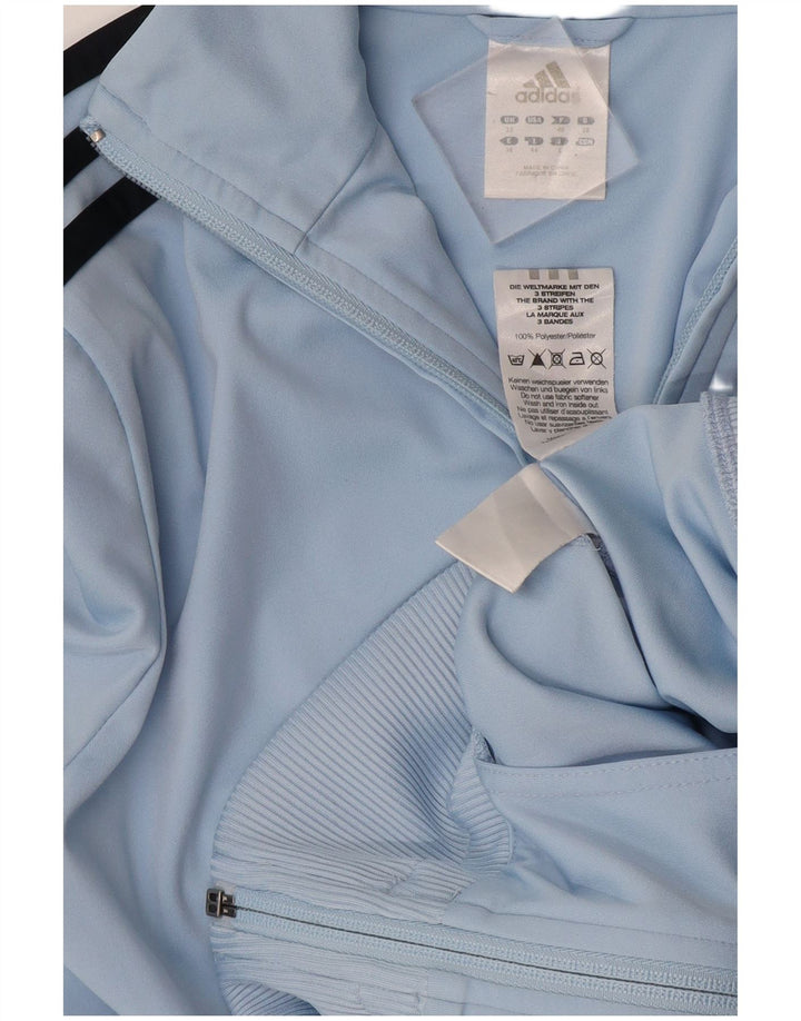 Jachetă de top pentru trening Adidas pentru femei UK 12 Poliester albastru mediu