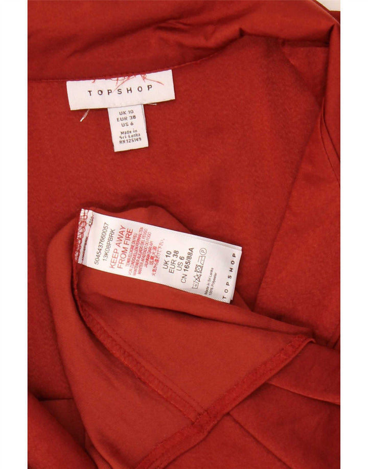 Bluză cămașă pentru femei Topshop UK 10 Poliester roșu mic