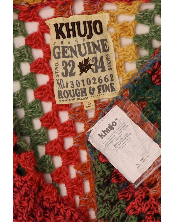 Pulover cardigan cu paragate supradimensionat pentru femei KHUJO UK 10 mic multicolor