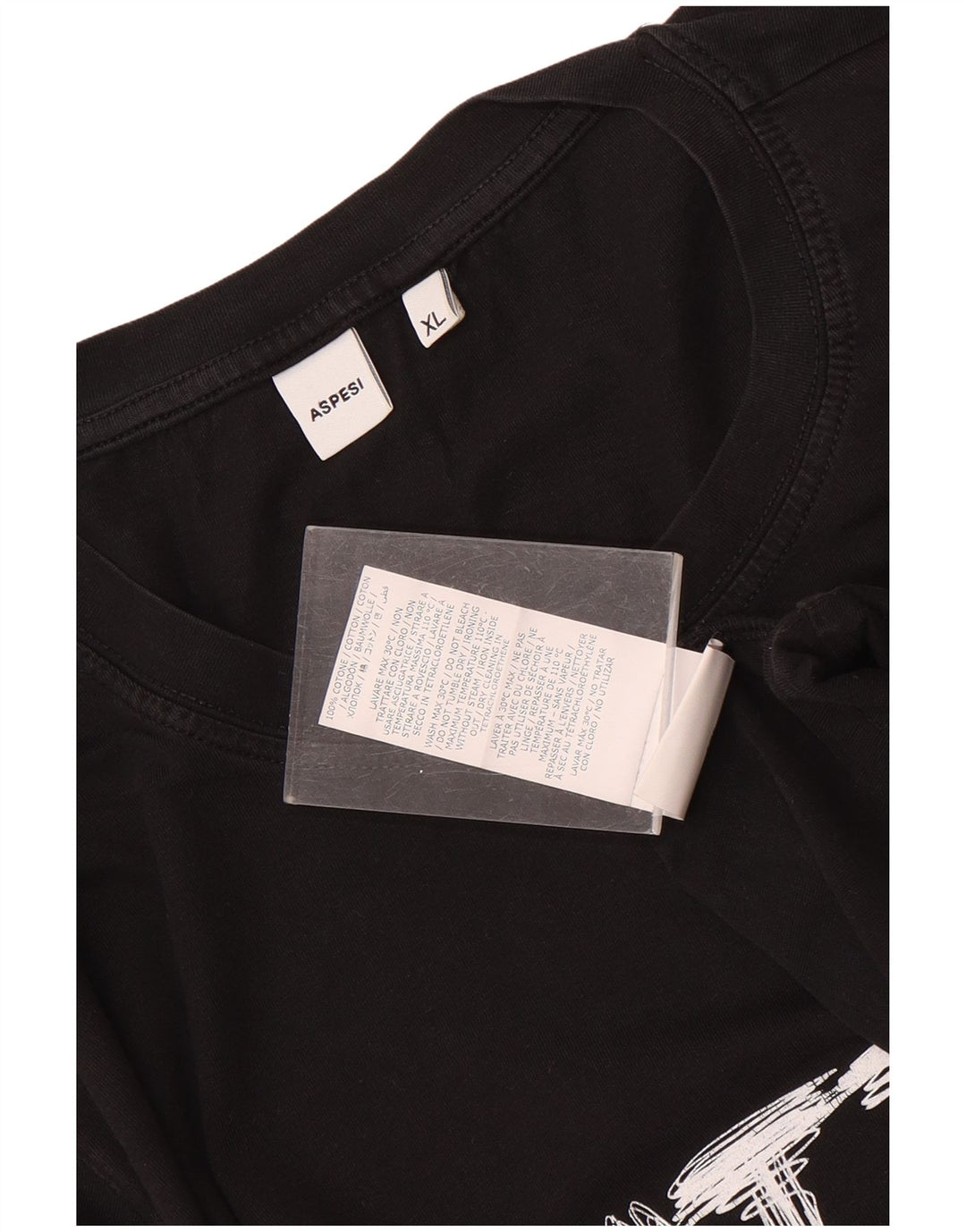 Tricou grafic Aspesi pentru bărbați Top XL bumbac negru