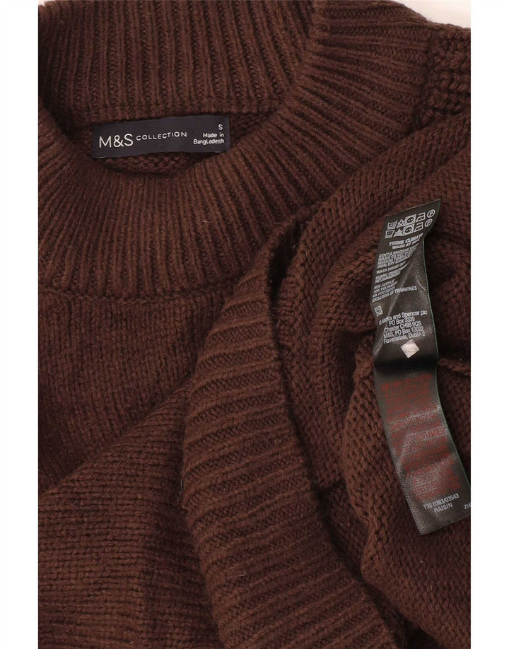 Pulover cu gât țestoasă pentru femei Marks & Spencer UK 10 mic maro acrilic