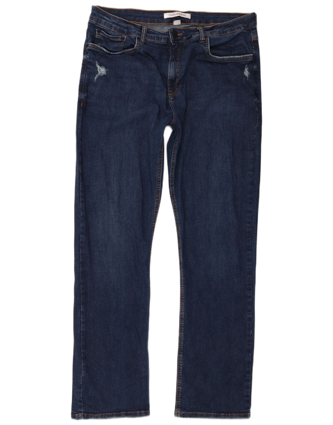 Calvin Klein Blugi Distressed drepte pentru bărbați IT 48 Medium W38 L33 Bleumarin