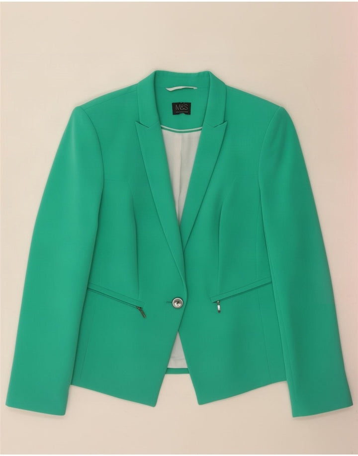 Jachetă pentru femei Marks & Spencer cu 1 buton, UK 14, verde mediu