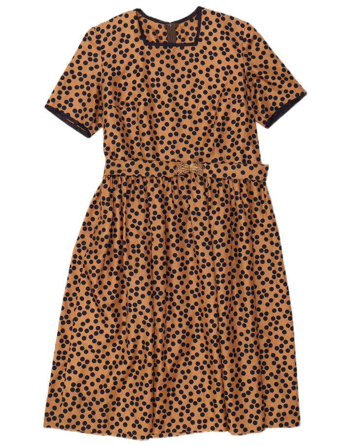 VINTAGE Rochie A-Line pentru femei UK 12 Medium Brown Spotted