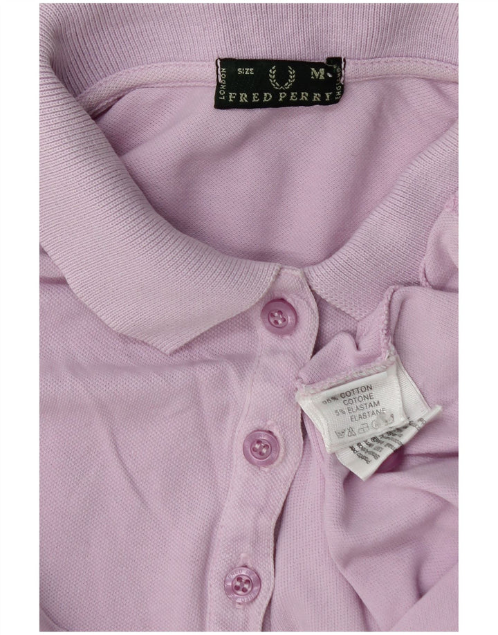 Tricou polo Fred Perry pentru femei UK 12, bumbac violet mediu