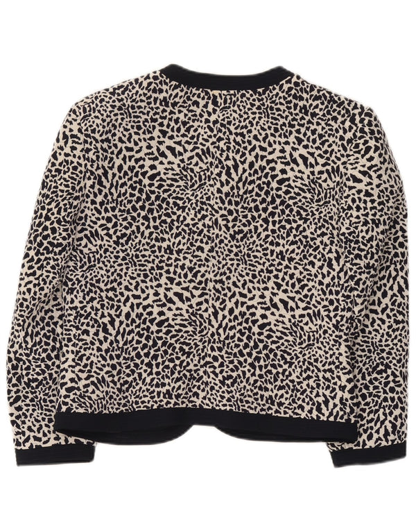 Jachetă vintage pentru femei cu mâneci 3/4 IT 44 Medium Black Animal Print