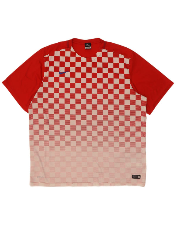 Tricou Nike pentru bărbați Dri Fit Top 2XL poliester geometric roșu