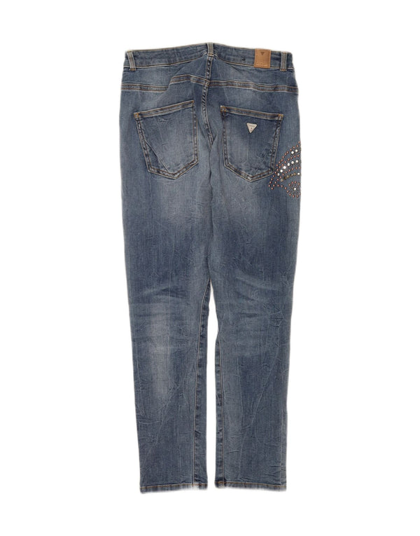 Blugi drepți Guess Vanille pentru femei L27 L25, bumbac albastru