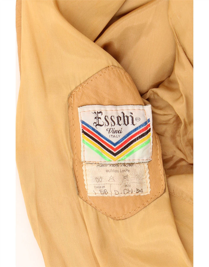 Jachetă Bomber din piele pentru bărbați Essebi IT 56 3XL piele bej