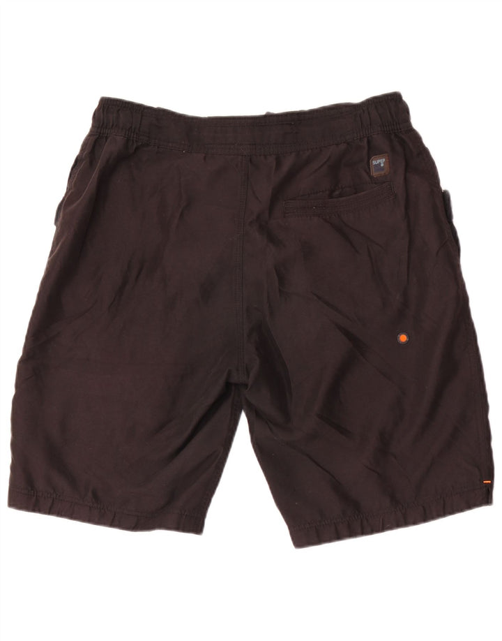 Pantaloni scurți de înot grafic Superdry pentru bărbați, poliester mediu negru