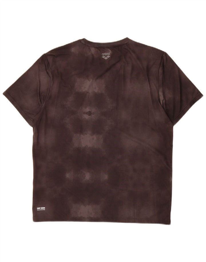 Tricou grafic pentru bărbați Arena Top mare, gri Tie Dye Poliester