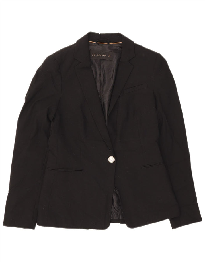 Jachetă pentru femei Zara cu 1 nasture EU 36 XS Poliester negru