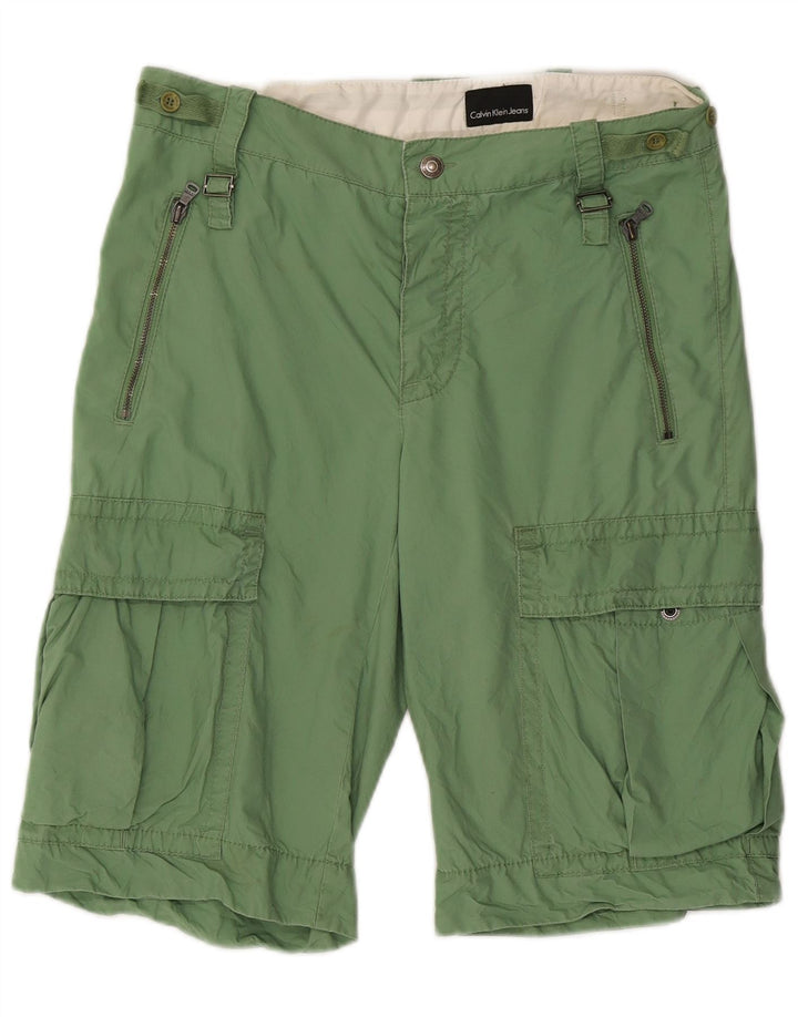Pantaloni scurți cargo pentru femei Calvin Klein Jeans W32 verde mediu