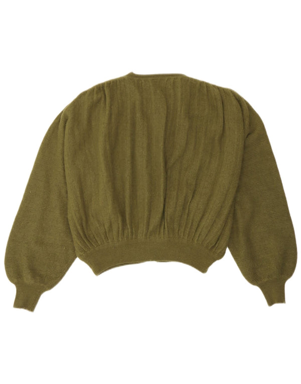 Pulover Ferrone pentru femei Crop Cardigan UK 14 Medium Green Angora