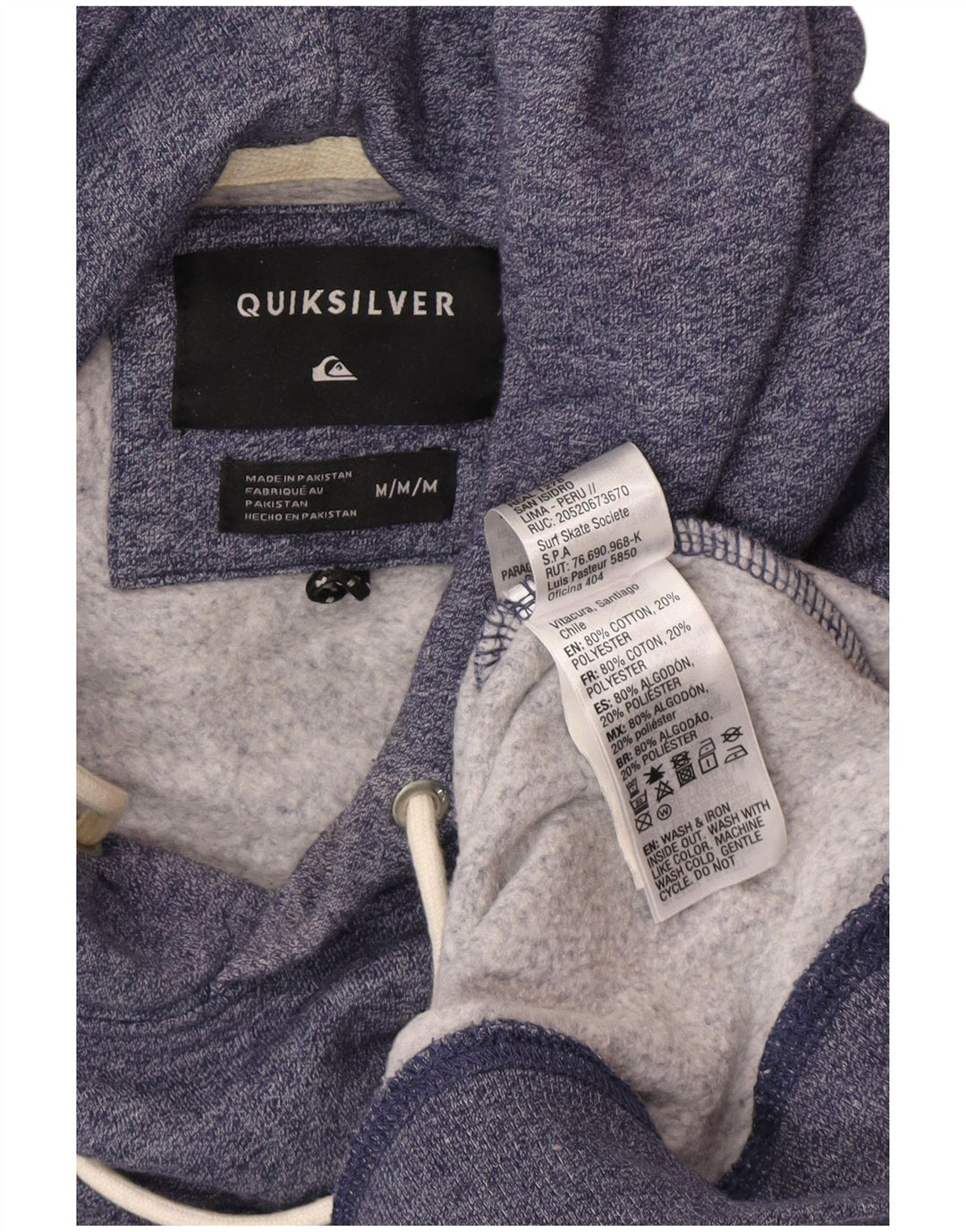 Pulover Quiksilver pentru bărbați, bumbac cu pete albastru mediu