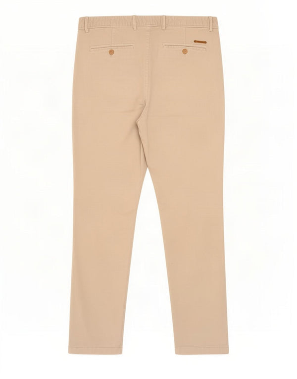 Massimo Dutti Pantaloni Chino Slim Fit pentru bărbați EU 42 Large W32 L29 Bej