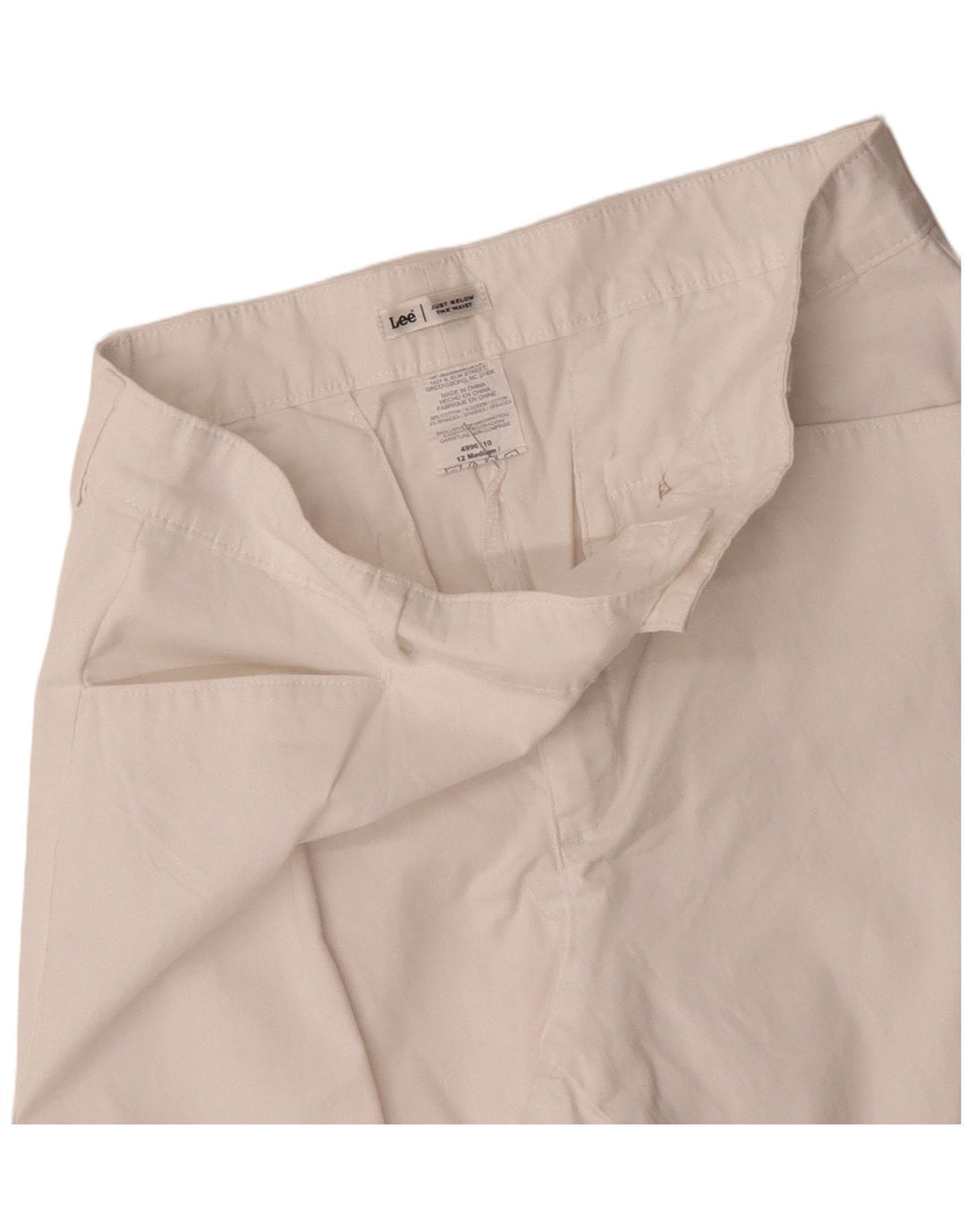 Pantaloni Capri conici pentru femei Lee US 12 Large W34 L19 Bumbac alb