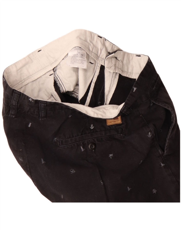 Pantaloni scurți chino cu model abstract Carhartt pentru bărbați W31 bumbac mediu negru