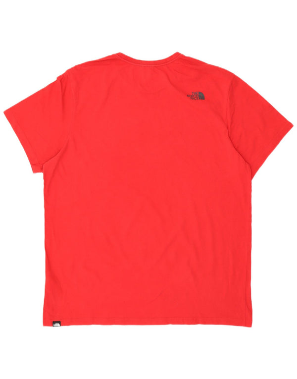 THE NORTH FACE Mens Graphic T-Shirt Top 2XL Red Cotton